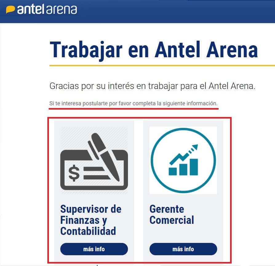 Trabajar en Antel Arena